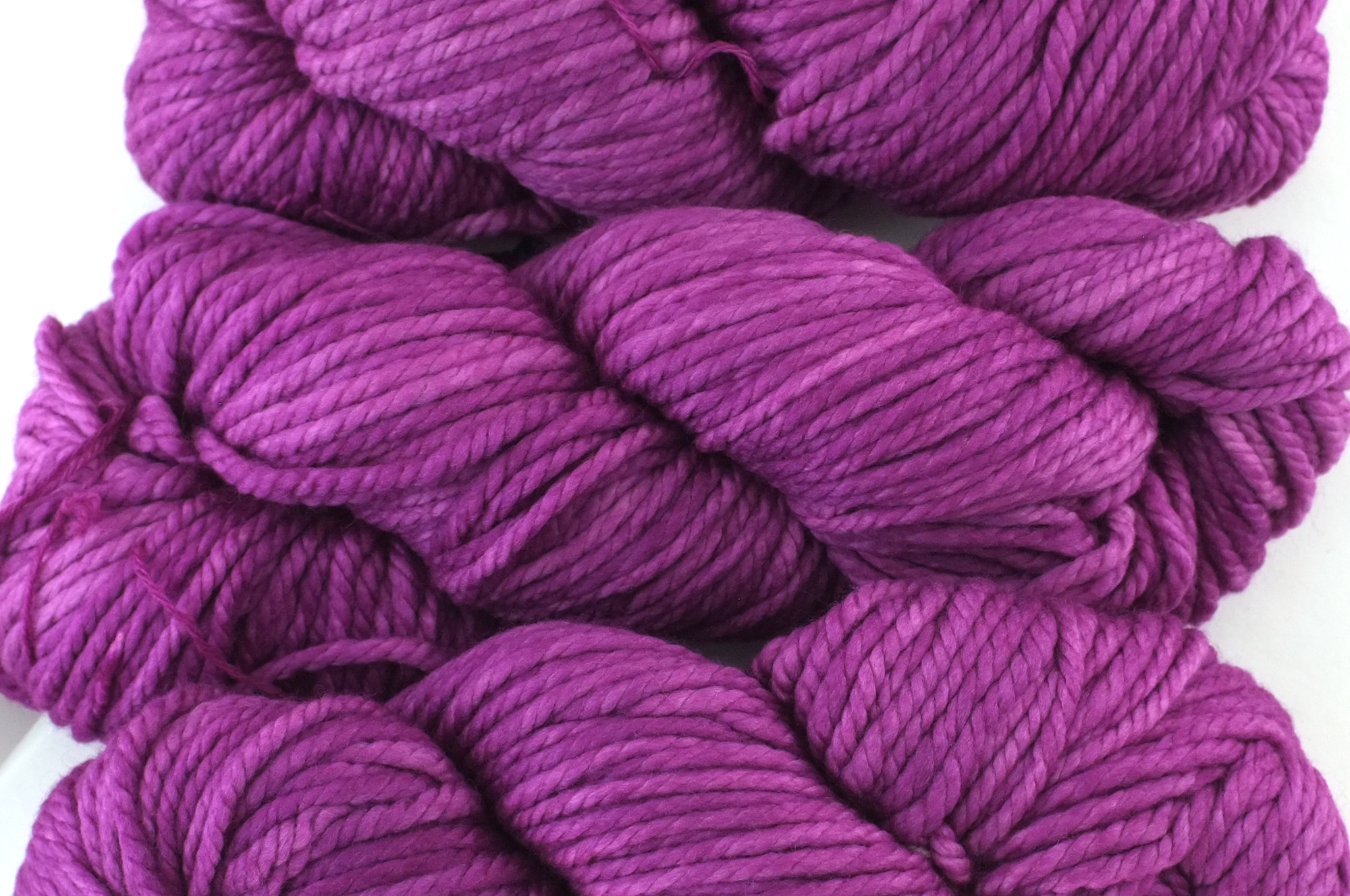 Malabrigo Chunky in color Hollyhock, Bulky Weight Merino Wool Knitting Yarn, deep intense magenta pink, #148 - Purple Sage Yarns