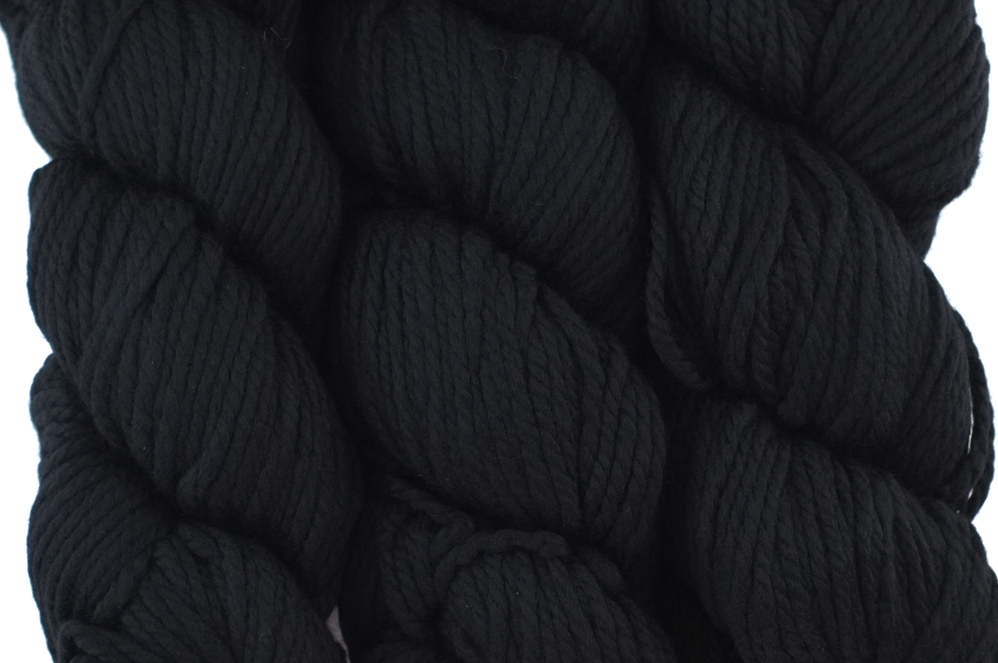 Malabrigo Chunky in color Black, Bulky Weight Merino Wool Knitting Yarn, solid black, #195