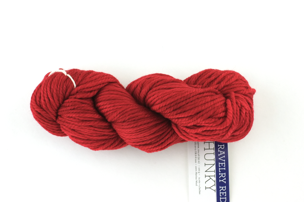 Malabrigo Chunky in color Ravelry Red, Bulky Weight Merino Wool Knitting Yarn, bright red, #611 - Purple Sage Yarns