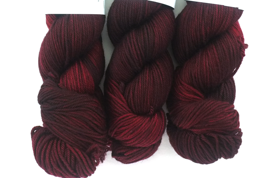 Dream in Color Classy color Serenity 925, worsted weight superwash wool knitting yarn, deepest dark red from Purple Sage Yarns