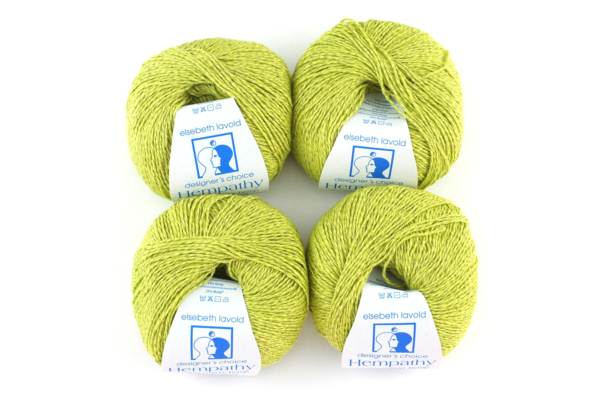 Hempathy no 065, Bright Lime Green, hemp yarn, linen-like DK weight knitting yarn