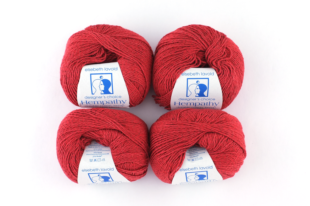 Hempathy no 090 Scarlet Rose, hemp, cotton, modal, linen-like DK weight knitting yarn from Purple Sage Yarns