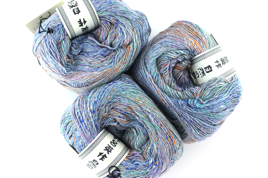 Noro Kakigori, cotton and silk yarn, sport/DK, pale gray with tweed, jumbo skeins, col 29