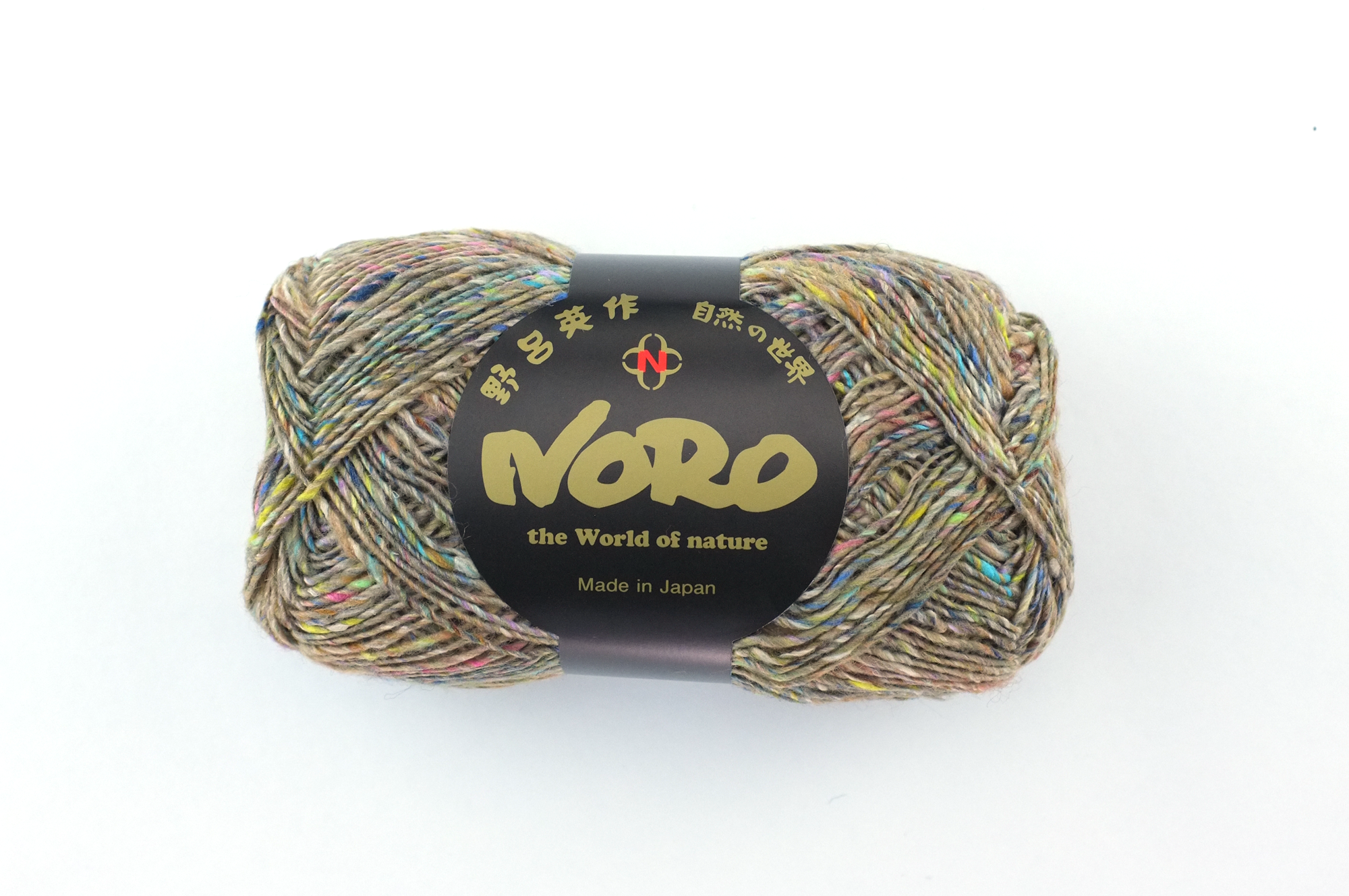 Noro Silk Garden Sock Solo Color TW10, wool silk mohair sport weight knitting yarn, pastel rainbow tweed flecks on tan