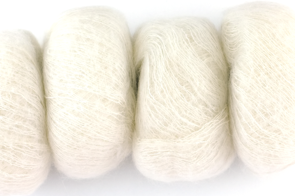 Rowan Kidsilk Haze, Cream #634, neutral off-white, mohair/silk laceweight yarn - Purple Sage Yarns