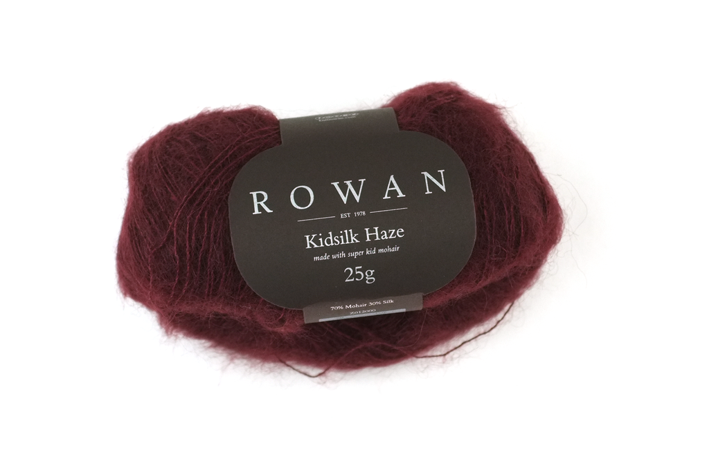 Rowan Kidsilk Haze, Liqueur #595, dark brick red, mohair/silk laceweight yarn - Purple Sage Yarns