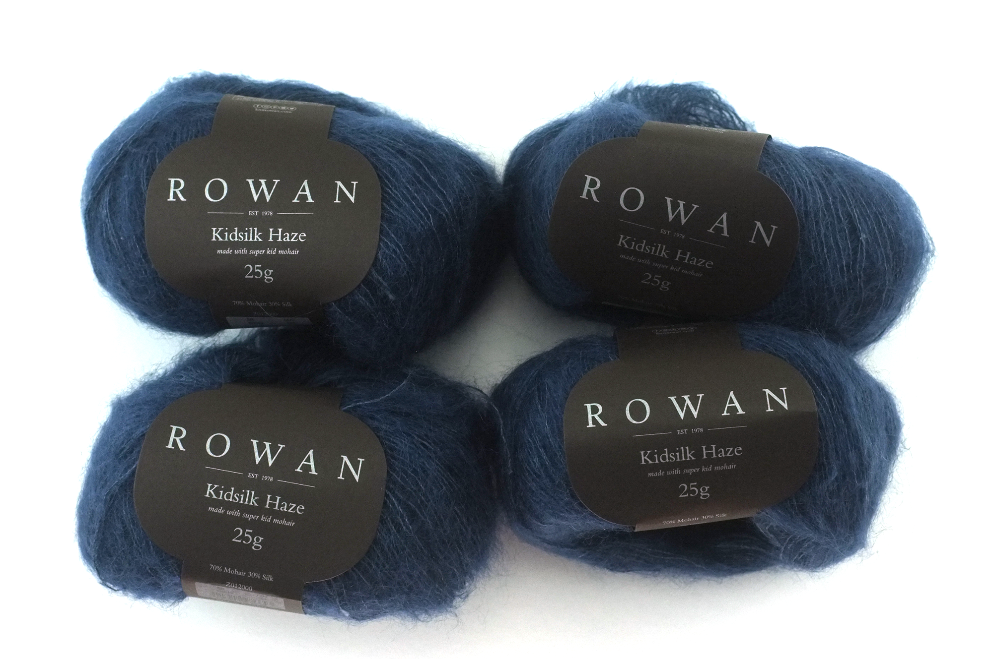 Rowan Kidsilk Haze, Hurricane #388, paint-chip Prussian blue, mohair/silk laceweight yarn - Purple Sage Yarns