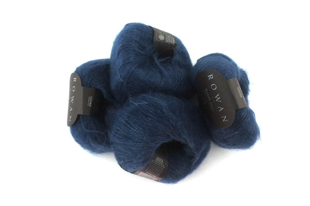 Rowan Kidsilk Haze, Hurricane #388, paint-chip Prussian blue, mohair/silk laceweight yarn - Purple Sage Yarns