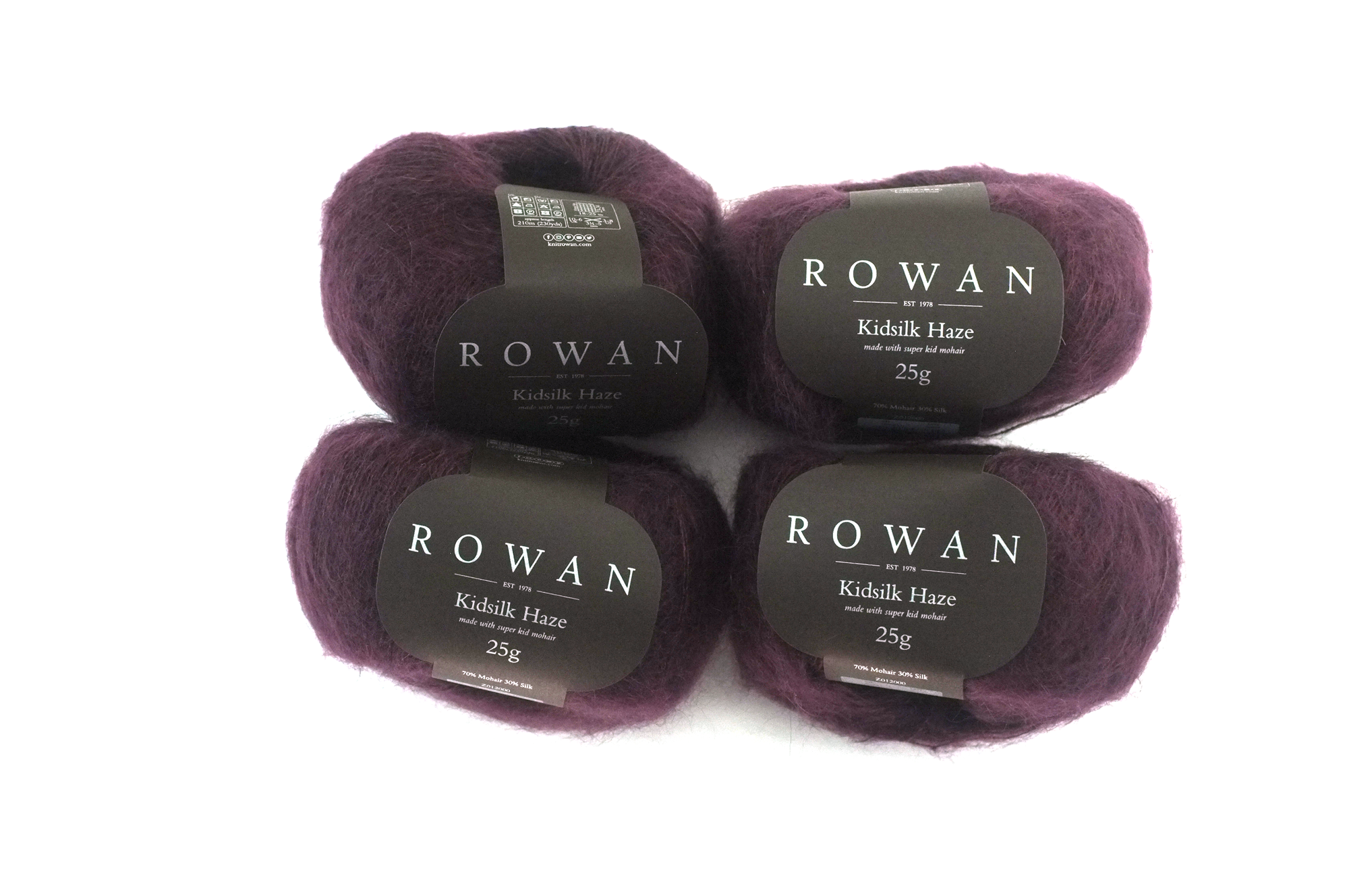 Rowan Kidsilk Haze, Blackcurrant #641, deep wineberry red, mohair/silk laceweight yarn - Purple Sage Yarns