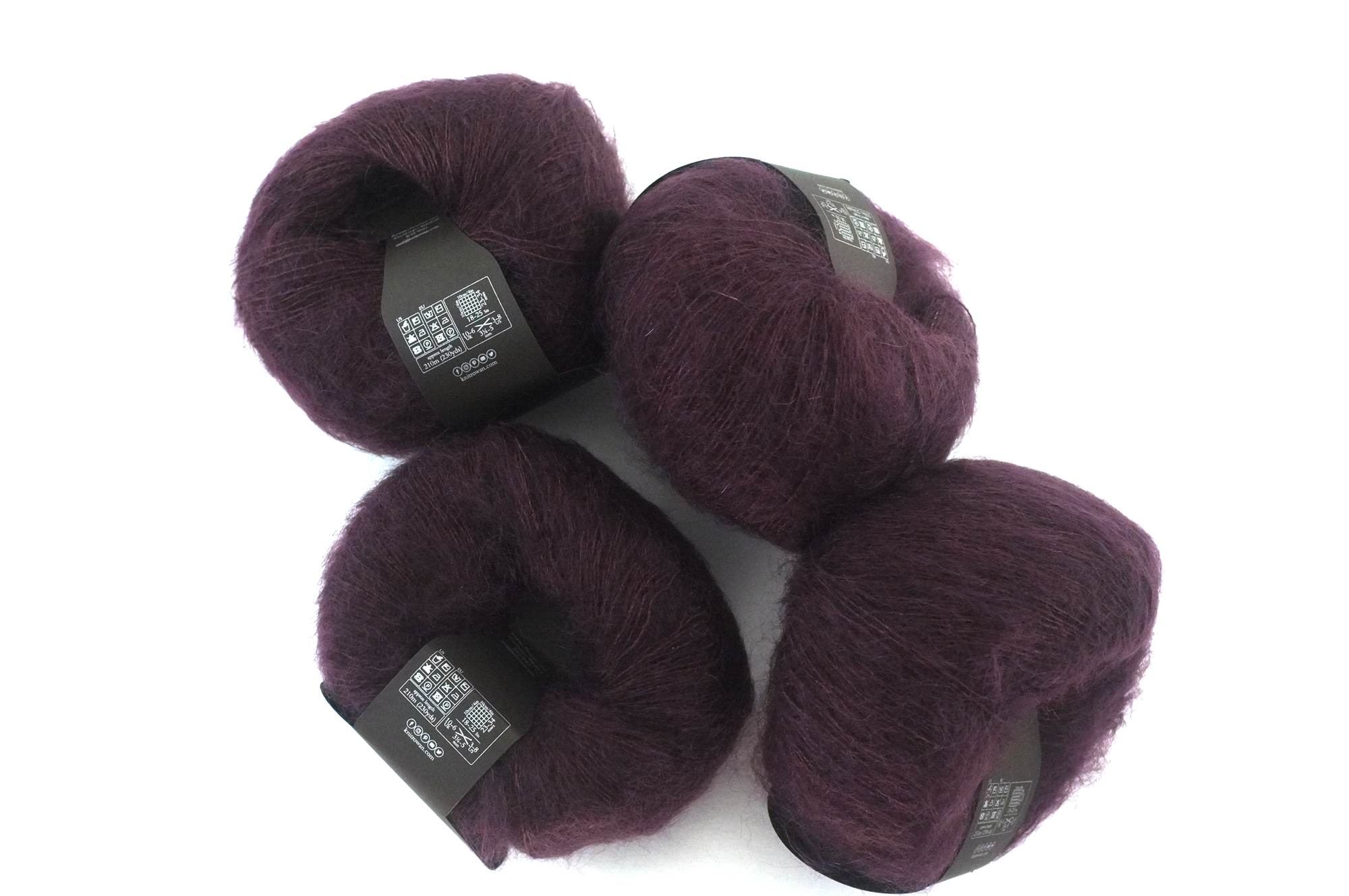 Rowan Kidsilk Haze, Blackcurrant #641, deep wineberry red, mohair/silk laceweight yarn - Purple Sage Yarns