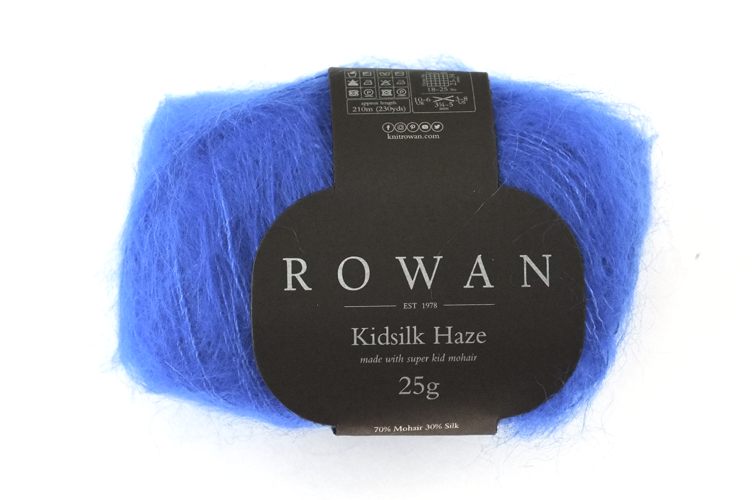 Rowan Kidsilk Haze, Electric #705, bright electric blue, mohair/silk laceweight yarn - Purple Sage Yarns