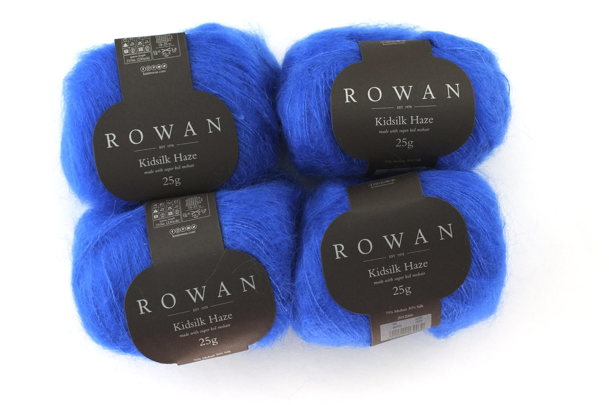 Rowan Kidsilk Haze, Electric #705, bright electric blue, mohair/silk laceweight yarn - Purple Sage Yarns