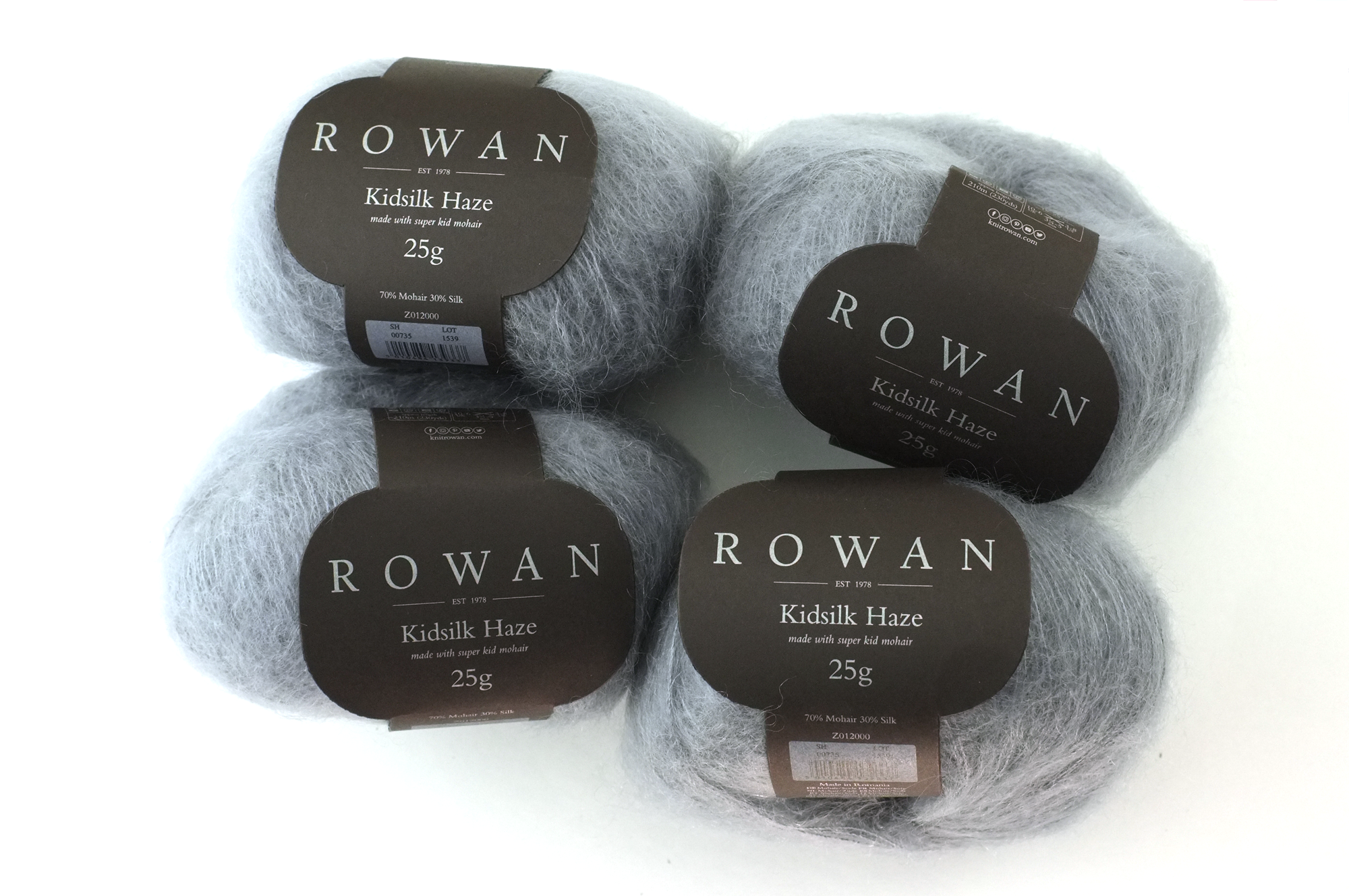 Rowan Kidsilk Haze, Dusk #735, medium neutral gray, mohair/silk laceweight yarn - Purple Sage Yarns