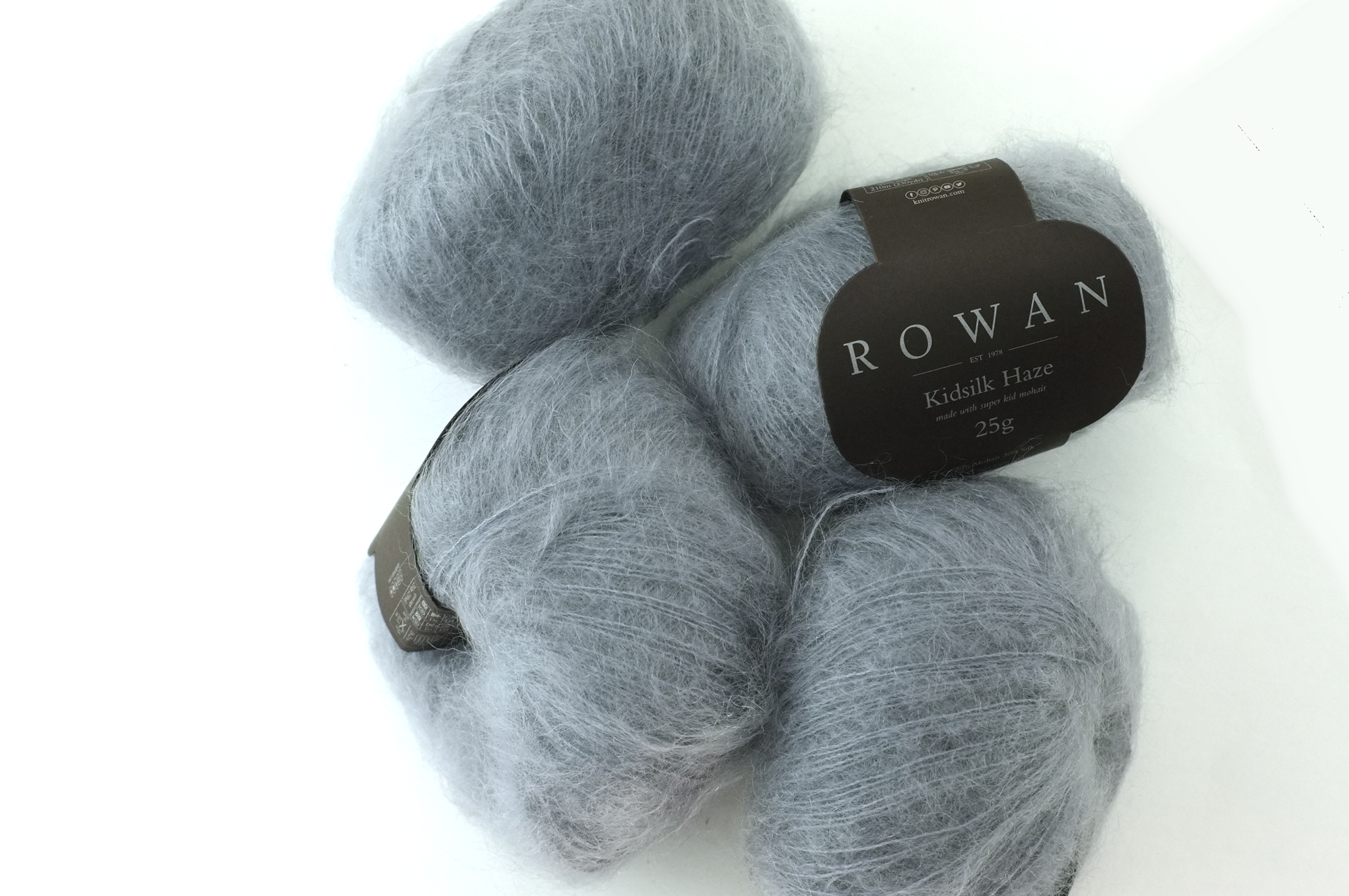 Rowan Kidsilk Haze, Dusk #735, medium neutral gray, mohair/silk laceweight yarn - Purple Sage Yarns