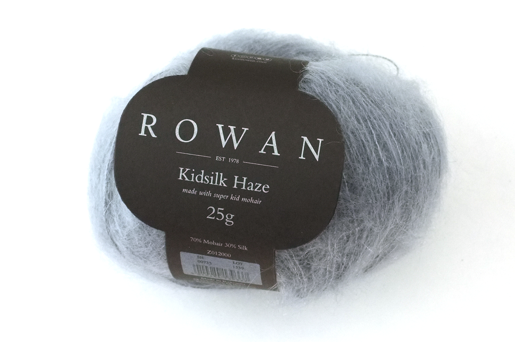 Rowan Kidsilk Haze, Dusk #735, medium neutral gray, mohair/silk laceweight yarn - Purple Sage Yarns
