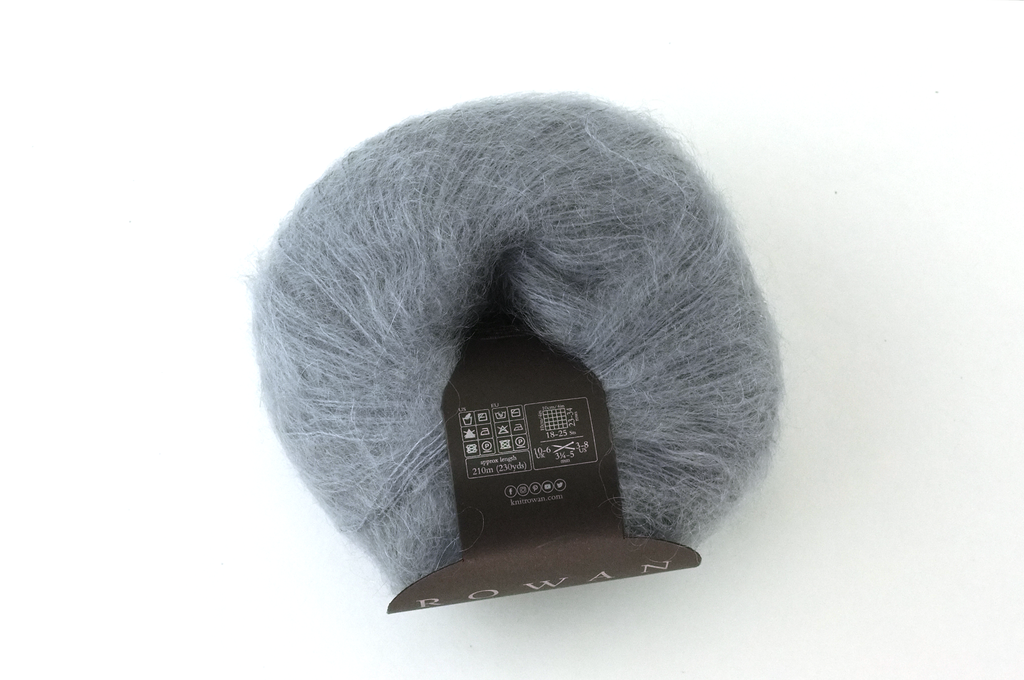 Rowan Kidsilk Haze, Dusk #735, medium neutral gray, mohair/silk laceweight yarn - Purple Sage Yarns