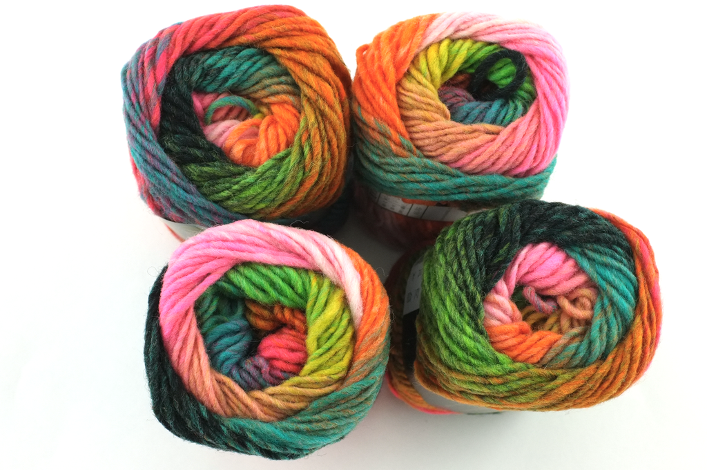 Noro Kureyon Color 438, Worsted Weight 100% Wool Knitting Yarn, orange, teal, kelly, yellow from Purple Sage Yarns