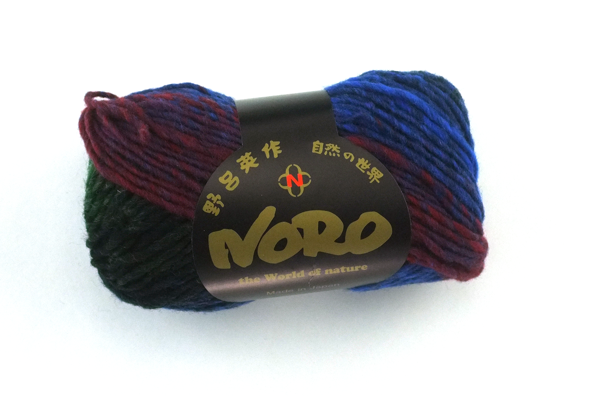 Noro Kureyon Color 441, Worsted Weight 100% Wool Knitting Yarn, mustard, green, blue, brown