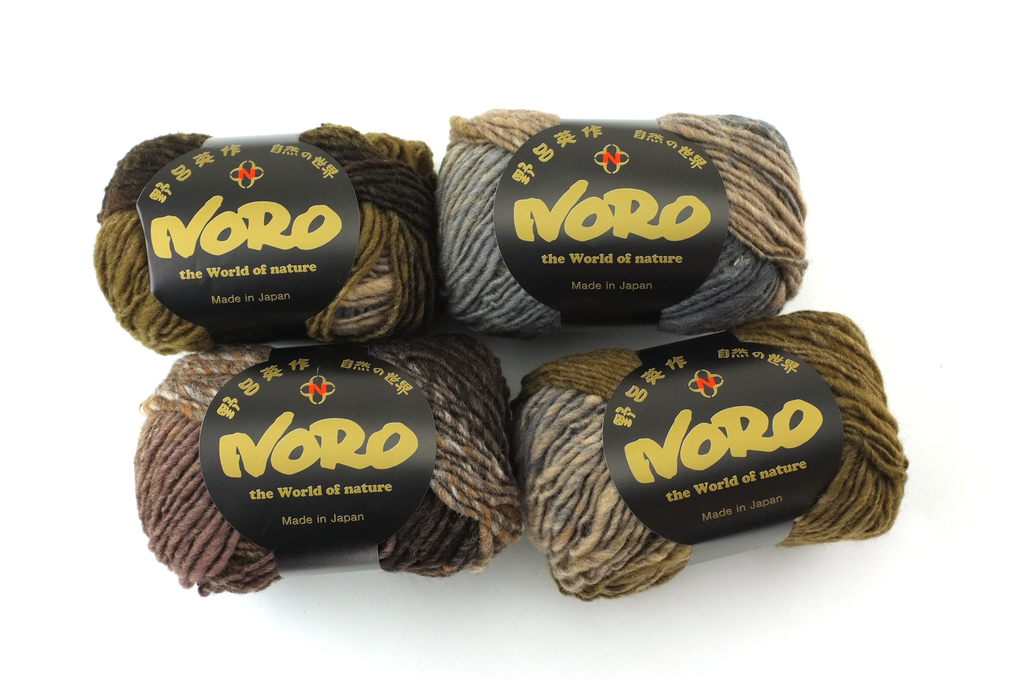 Noro Kureyon Color 450, Worsted Weight 100% Wool Knitting Yarn, browns, neutrals, army green, gray from Purple Sage Yarns