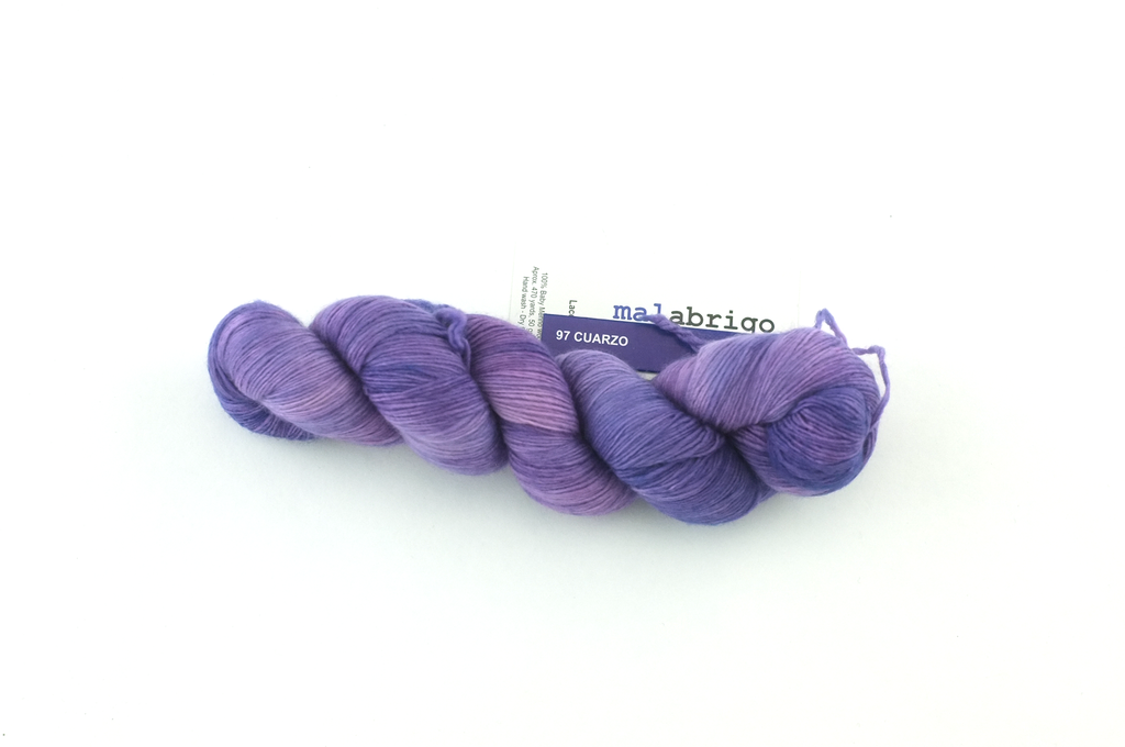 Malabrigo Lace in color Cuarzo, Lace Weight Merino Wool Knitting Yarn, medium purple, #097 - Purple Sage Yarns