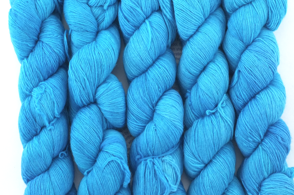 Malabrigo Lace in color Cian, Lace Weight Merino Wool Knitting Yarn, bright cyan blue, #683 - Purple Sage Yarns