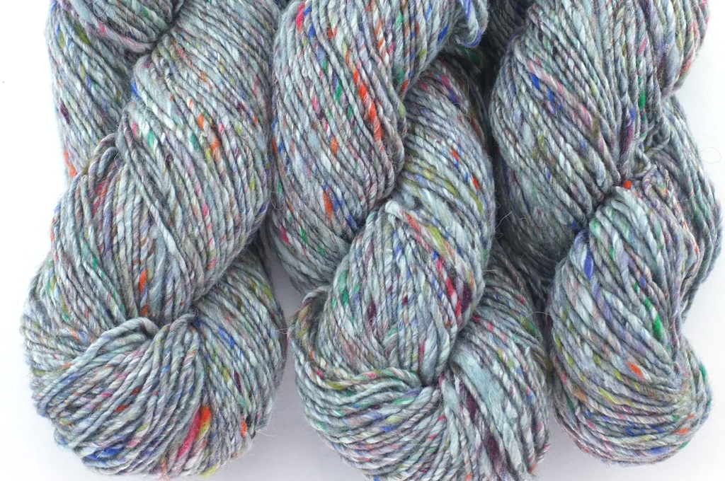 Noro Madara Color 03, wool silk alpaca, worsted weight knitting yarn, light gray tweed from Purple Sage Yarns