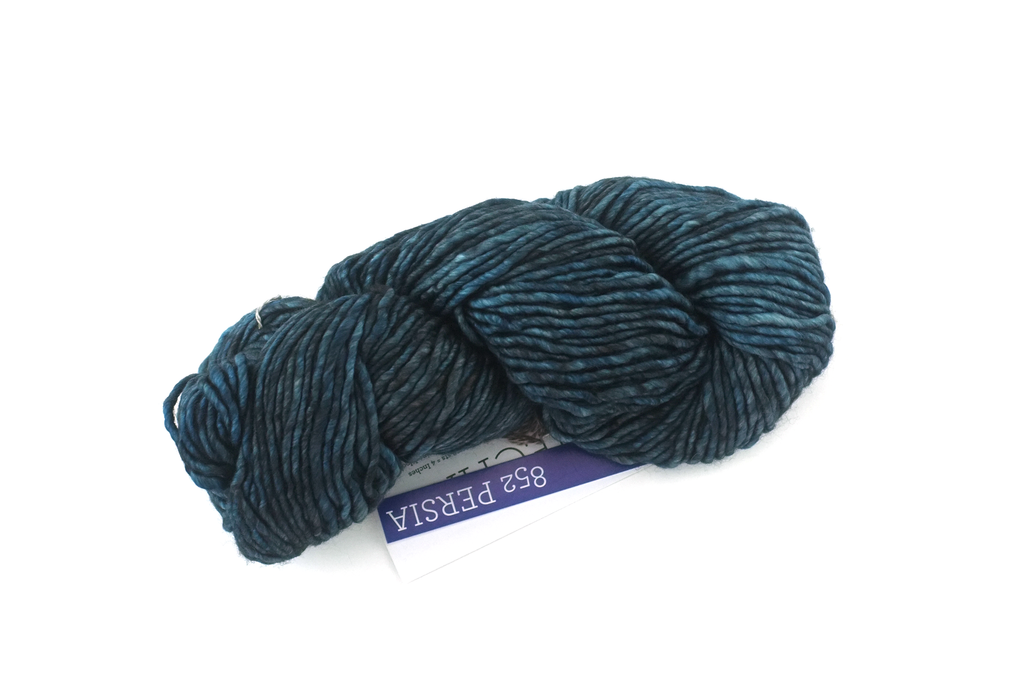 Malabrigo Mecha in color Persia, Bulky Weight Merino Wool Knitting Yarn, grays with blues, #852 - Purple Sage Yarns