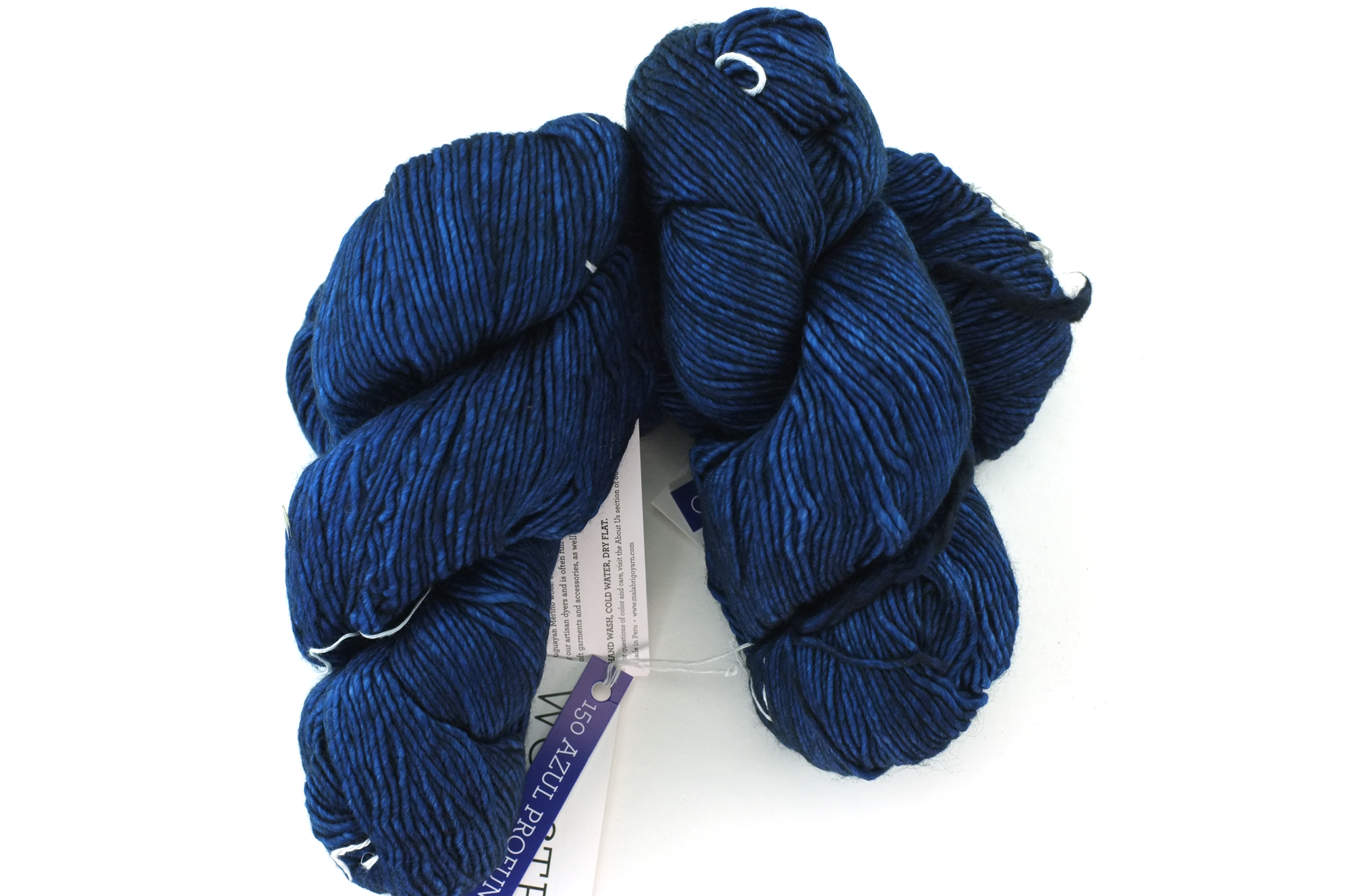 Malabrigo Worsted in color Azul Profundo, #150, Merino Wool Aran Weight Knitting Yarn, deep blue - Purple Sage Yarns