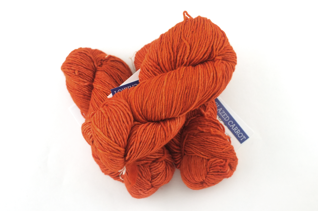 Malabrigo Worsted in color Glazed Carrot, #016, Merino Wool Aran Weight Knitting Yarn, orange - Purple Sage Yarns