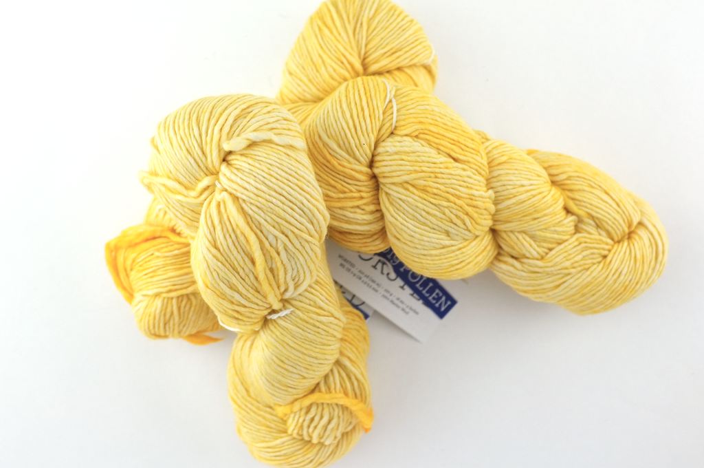 Malabrigo Worsted in color Pollen, #019, Merino Wool Aran Weight Knitting Yarn, pale yellow - Purple Sage Yarns
