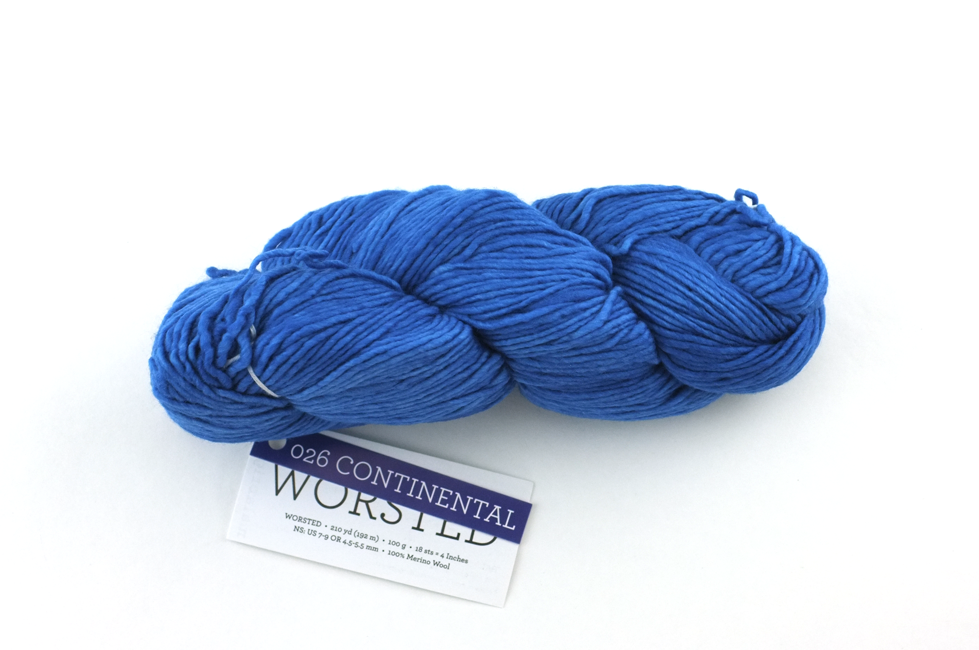 Malabrigo Worsted in color Continental Blue, #026, Merino Wool Aran Weight Knitting Yarn, clear blue - Purple Sage Yarns