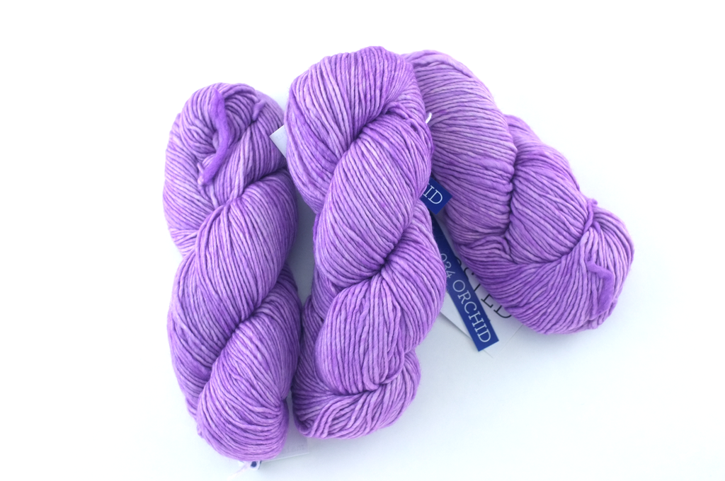 Malabrigo Worsted in color Orchid, #034, Merino Wool Aran Weight Knitting Yarn, light purple - Purple Sage Yarns