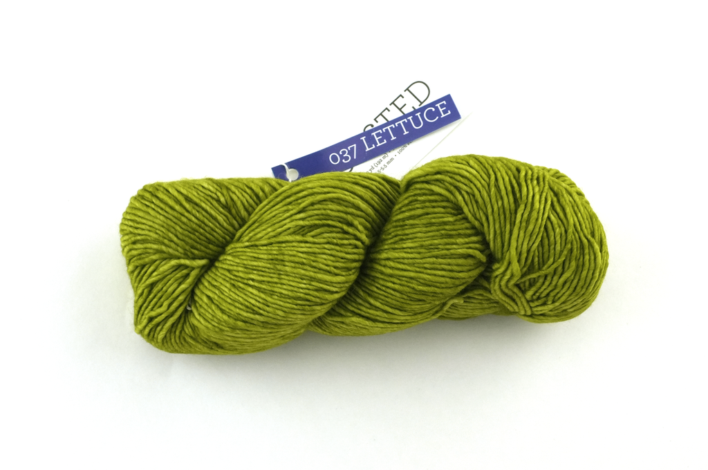 Malabrigo Worsted in color Lettuce, #037, Merino Wool Aran Weight Knitting Yarn, green - Purple Sage Yarns
