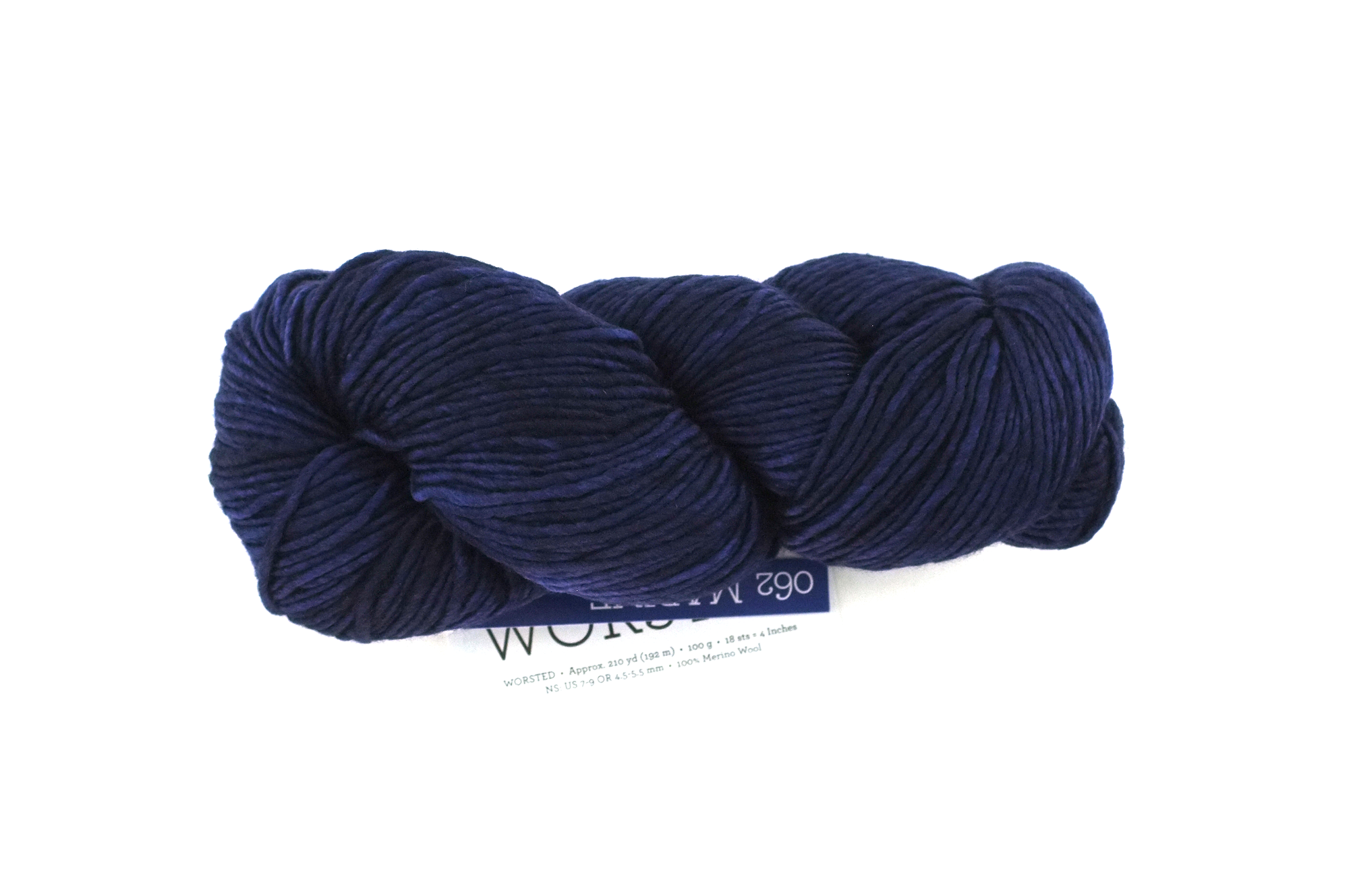 Malabrigo Worsted in color Marine, #062, Merino Wool Aran Weight Knitting Yarn, darkest blue - Purple Sage Yarns