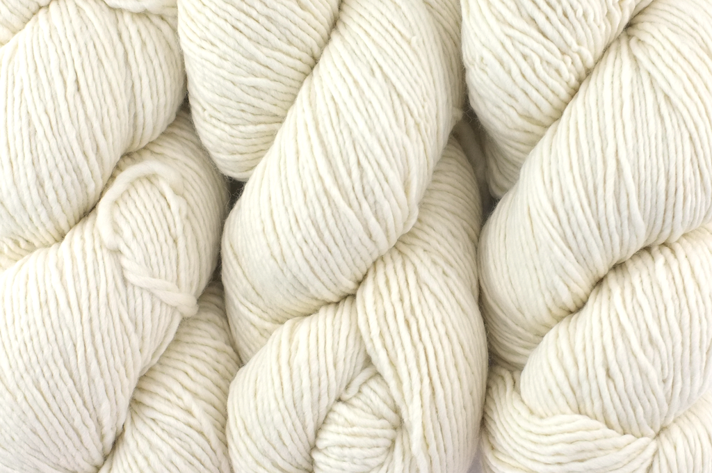 Malabrigo Worsted in color Natural, #063, Merino Wool Aran Weight Knitting Yarn, off white - Purple Sage Yarns