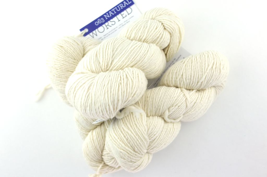 Malabrigo Worsted in color Natural, #063, Merino Wool Aran Weight Knitting Yarn, off white - Purple Sage Yarns