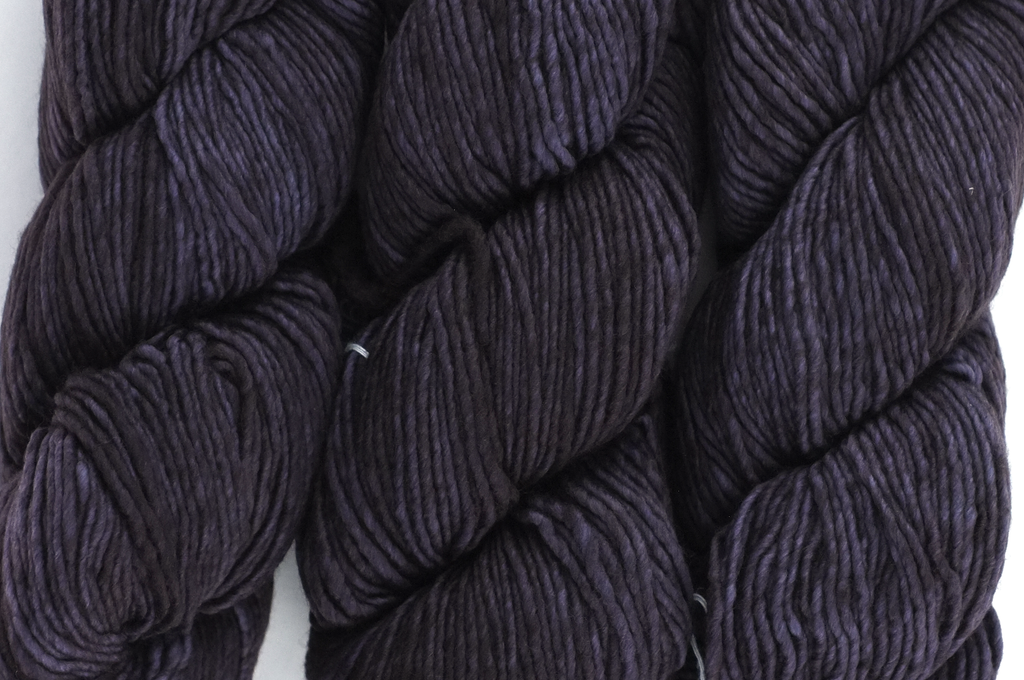 Malabrigo Worsted in color Pearl Ten, #069, Merino Wool Aran Weight Knitting Yarn, dark purple-gray - Purple Sage Yarns