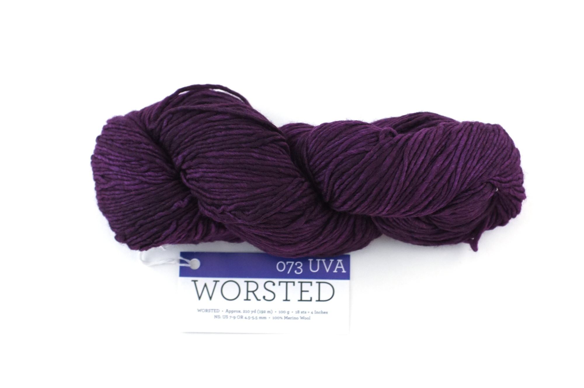 Malabrigo Worsted in color Uva, Merino Wool Aran Weight Knitting Yarn, dark grape purple, #073 - Purple Sage Yarns