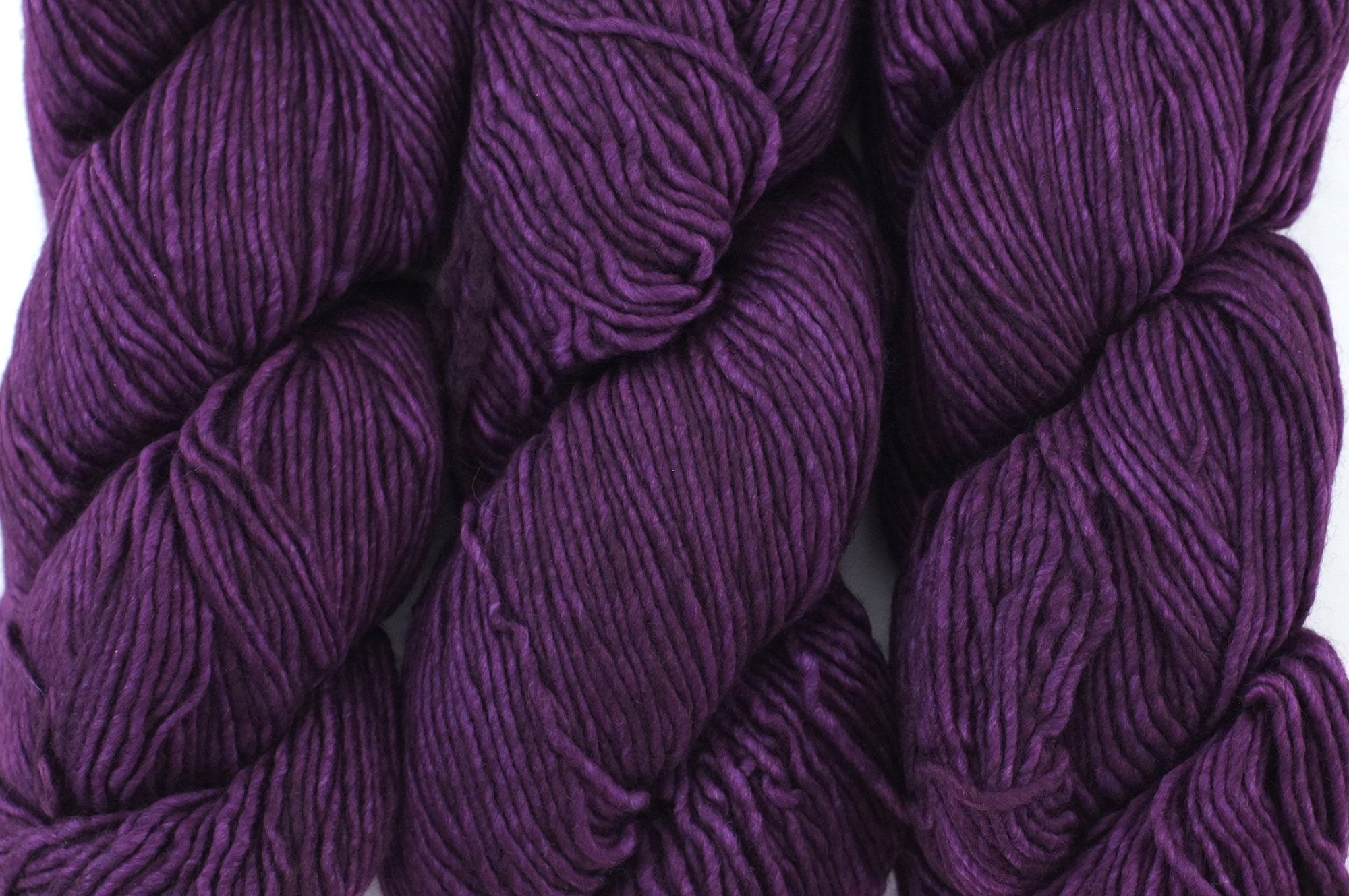 Malabrigo Worsted in color Uva, Merino Wool Aran Weight Knitting Yarn, dark grape purple, #073 - Purple Sage Yarns