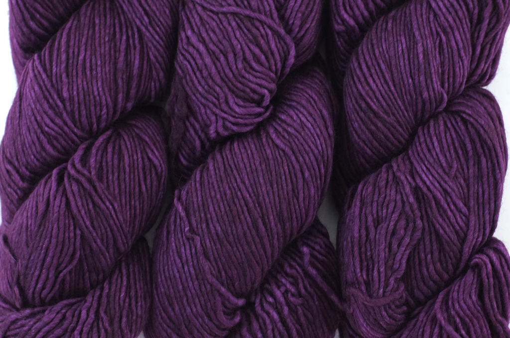 Malabrigo Worsted in color Uva, Merino Wool Aran Weight Knitting Yarn, dark grape purple, #073 - Purple Sage Yarns