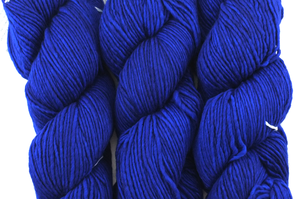 Malabrigo Worsted in color Azul Bolita, #080, Merino Wool Aran Weight Knitting Yarn, bright intense blue - Purple Sage Yarns