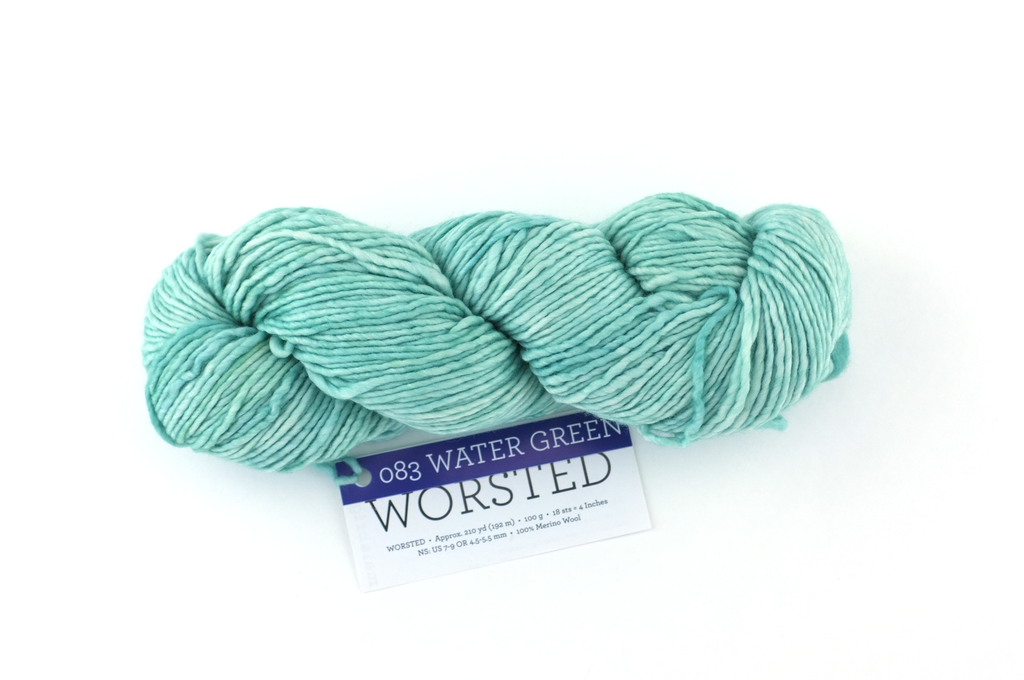 Malabrigo Worsted in color Water Green, #083, Merino Wool Aran Weight Knitting Yarn, mint green - Purple Sage Yarns