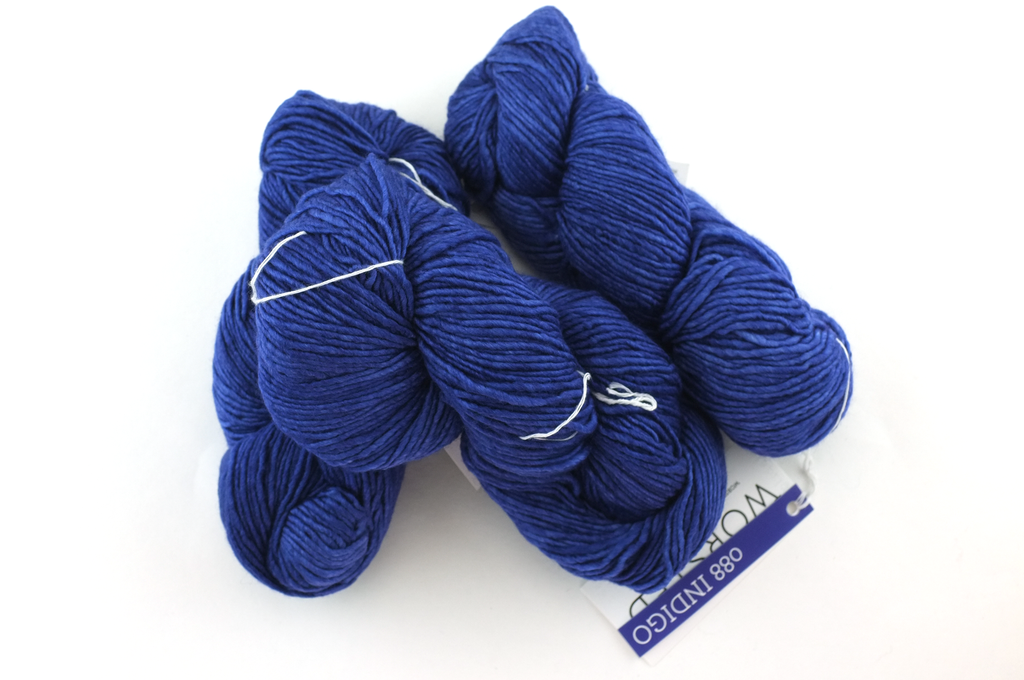 Malabrigo Worsted in color Indigo, #088, Merino Wool Aran Weight Knitting Yarn, deep blue - Purple Sage Yarns