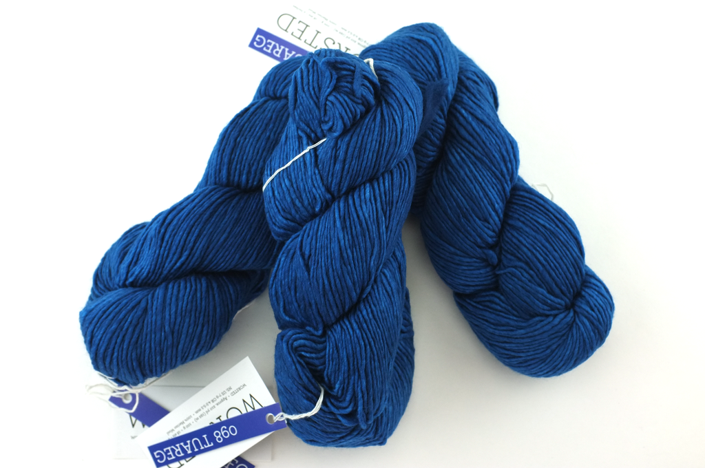 Malabrigo Worsted in color Tuareg, #098, Merino Wool Aran Weight Knitting Yarn, classic blue - Purple Sage Yarns