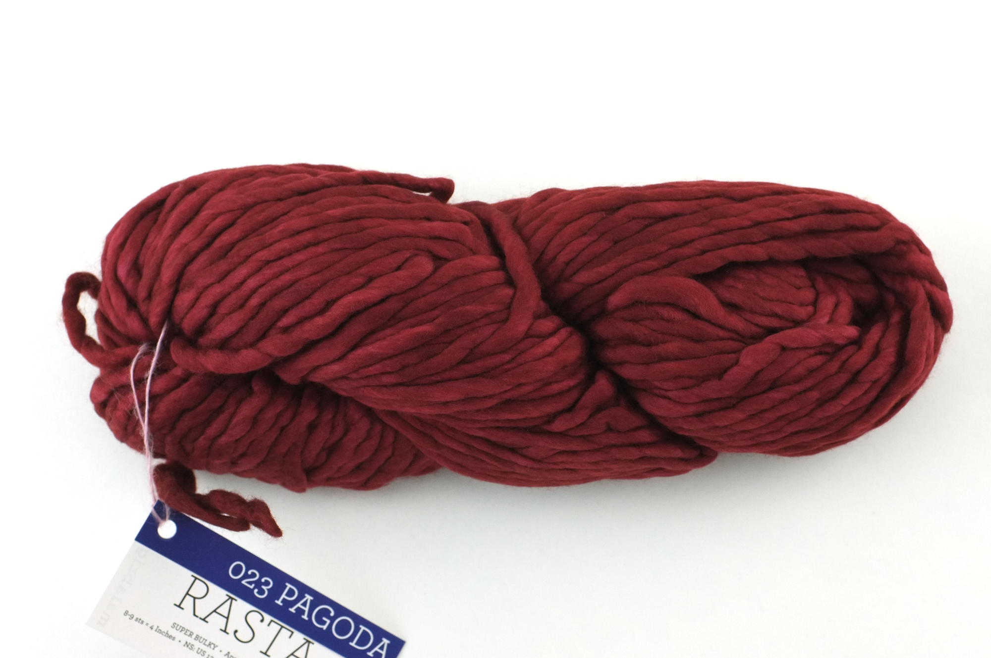 Malabrigo Rasta in color Pagoda, Merino Wool Super Bulky Knitting Yarn, dark red, #023 - Purple Sage Yarns