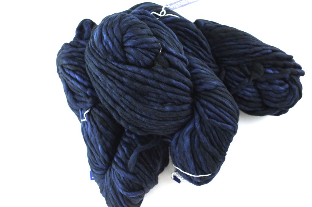 Malabrigo Rasta in color Paris Night, Super Bulky Merino Wool Knitting Yarn, deep navy midnight blue, #052 - Purple Sage Yarns