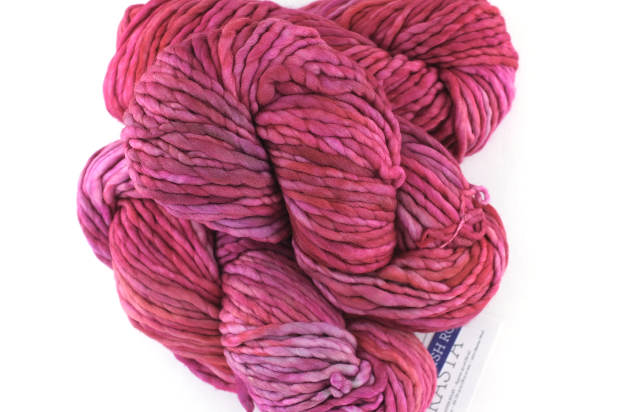 Malabrigo Rasta in color English Rose, Merino Wool Super Bulky Knitting Yarn, deep pink, #057 - Purple Sage Yarns