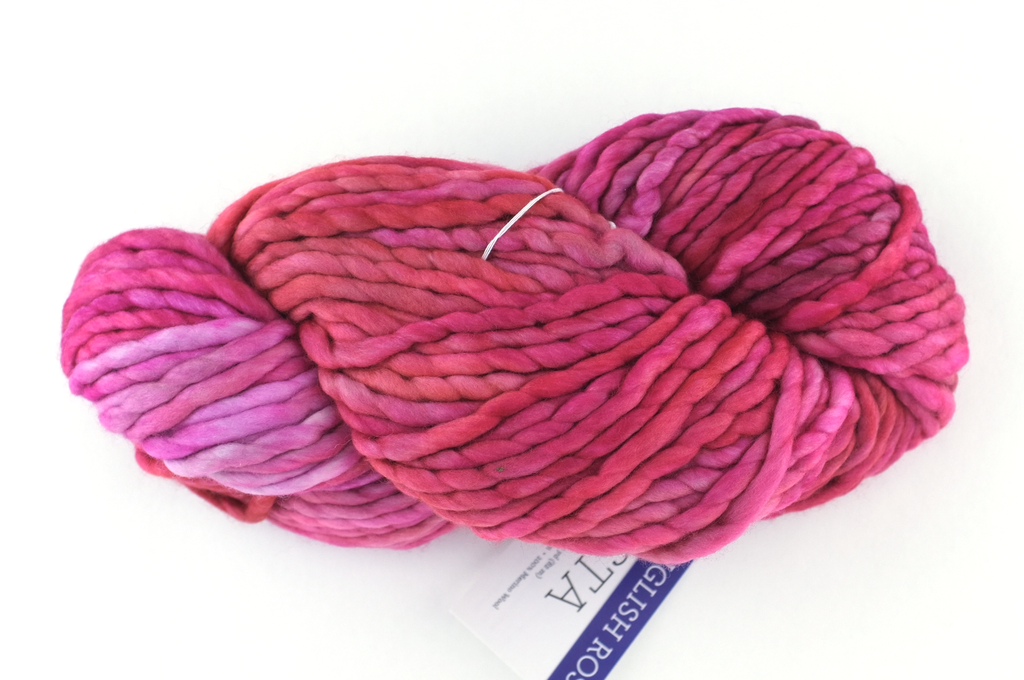 Malabrigo Rasta in color English Rose, Merino Wool Super Bulky Knitting Yarn, deep pink, #057 - Purple Sage Yarns