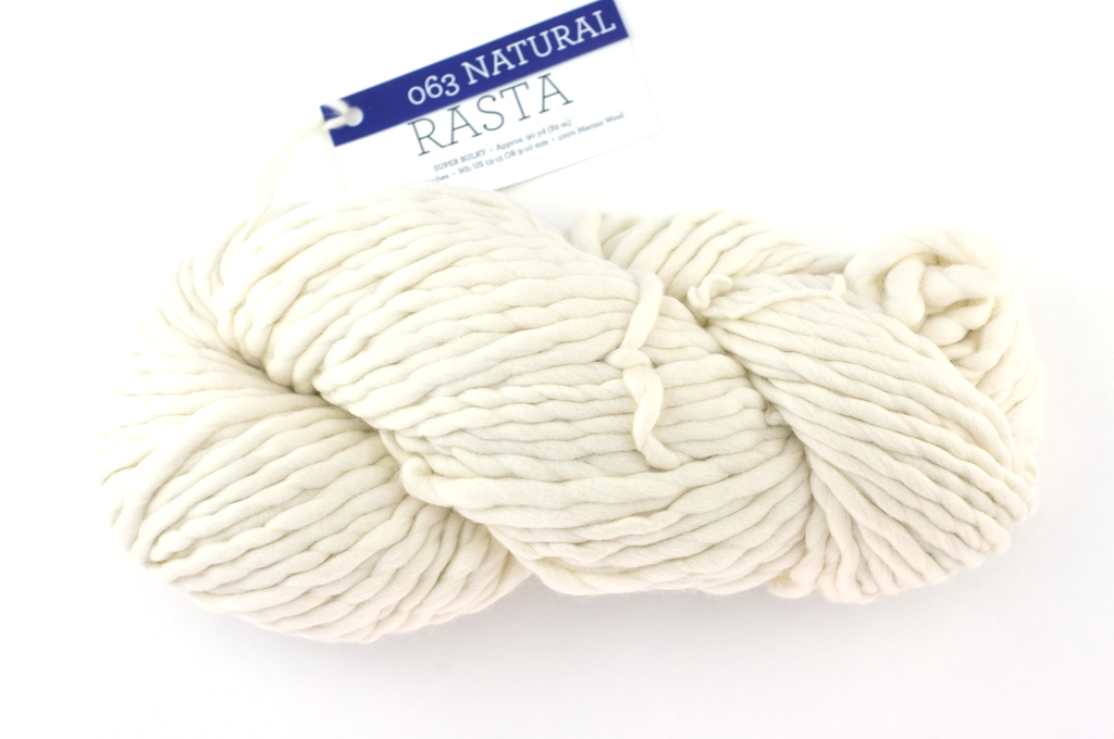 Malabrigo Rasta in color Natural, Super Bulky Merino Wool Knitting Yarn, neutral shade, #063 - Purple Sage Yarns
