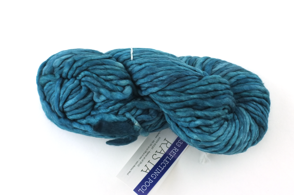 Malabrigo Rasta in color Reflecting Pool, Merino Wool Super Bulky Knitting Yarn, light indigo blue, #133 - Purple Sage Yarns
